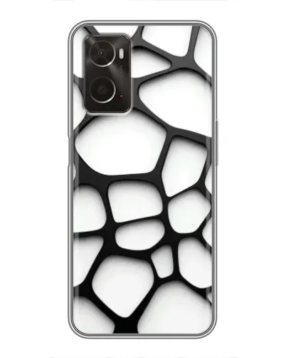 Чехол для OPPO A96 с картинкой «Белая объемная сетка»