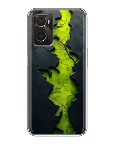 Чехол для OPPO A96 с картинкой «Салатовый разлом скалы»
