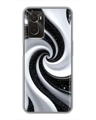 Чехол для OPPO A96 с картинкой «Черно-белая спираль»