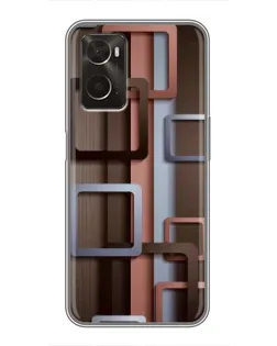 Чехол для OPPO A96 с картинкой «Коричневые объемные квадраты» Чехол для OPPO A96 с картинкой «Коричневые объемные квадраты»