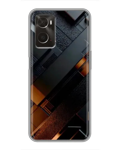 Чехол для OPPO A96 с картинкой «Черные геометрические блоки»