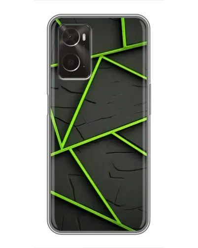 Чехол для OPPO A96 с картинкой «Зеленые геометрические линии»