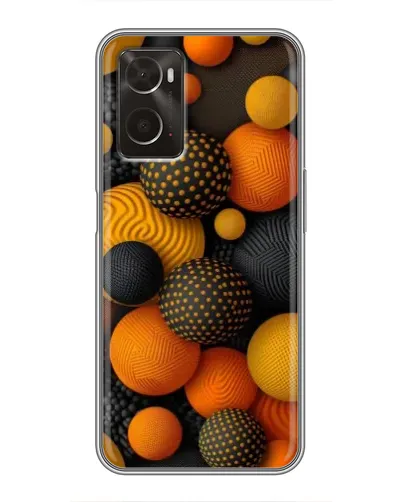 Чехол для OPPO A96 с картинкой «Объемные оранжевые сферы»