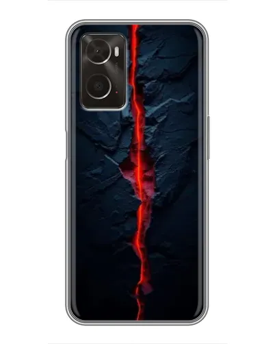 Чехол для OPPO A96 с картинкой «Kрасная лавовая трещина»
