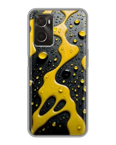 Чехол для OPPO A96 с картинкой «Жидкое желтое золото»