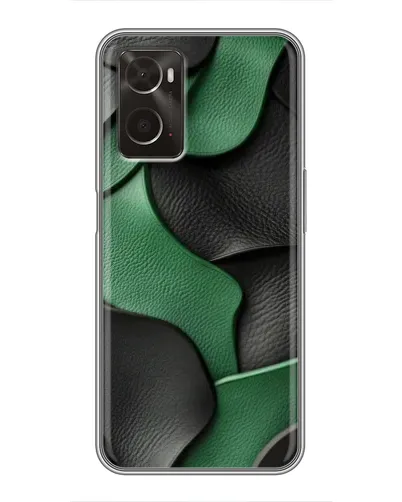 Чехол для OPPO A96 с картинкой «Зеленые кожаные волны»