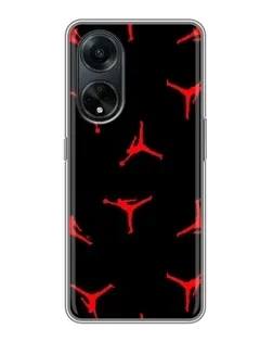 Чохол для OPPO A98 з картинкою «Jordan Red Pattern» Чохол для OPPO A98 з картинкою «Jordan Red Pattern»