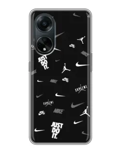 Чохол для OPPO A98 з картинкою «Nike Black Pattern» Чохол для OPPO A98 з картинкою «Nike Black Pattern»