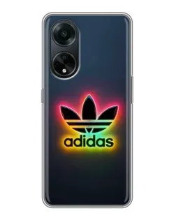 Чехол для OPPO A98 с картинкой «Неоновый Adidas»