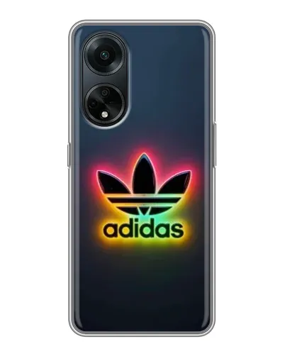 Чехол для OPPO A98 с картинкой «Неоновый Adidas»