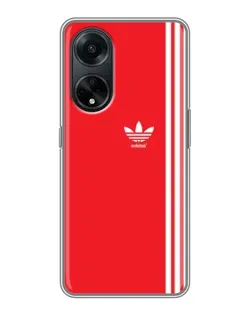 Чехол для OPPO A98 с картинкой «Красный минимализм Adidas»
