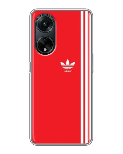 Чехол для OPPO A98 с картинкой «Красный минимализм Adidas»
