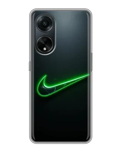 Чехол для OPPO A98 с картинкой «Неоновый контур Nike»