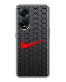 Чехол для OPPO A98 с картинкой «Nike — карбоновая сетка»
