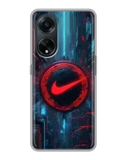 Чехол для OPPO A98 с картинкой «Техногенный стиль Nike»