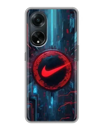 Чехол для OPPO A98 с картинкой «Техногенный стиль Nike»