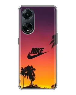 Чехол для OPPO A98 с картинкой «Nike на закате солнца»