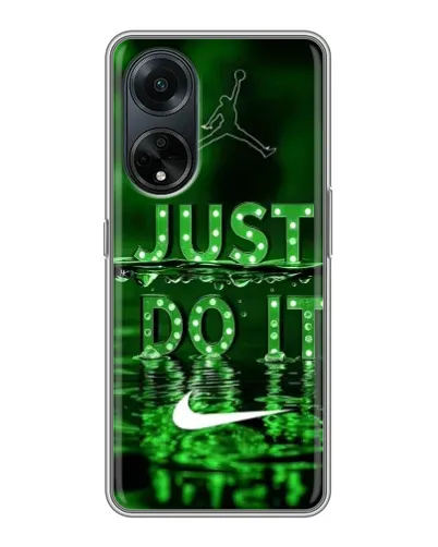 Чехол для OPPO A98 с картинкой «Зеленый неоновый Nike»