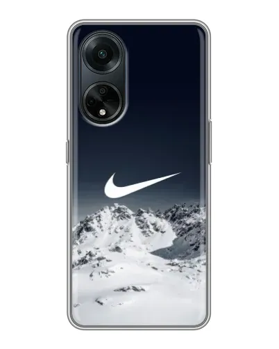 Чехол для OPPO A98 с картинкой «Nike — зимние горы»