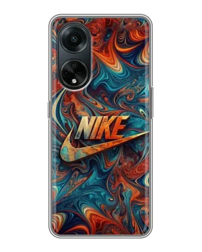 Чехол для OPPO A98 с картинкой «Nike в абстракции»