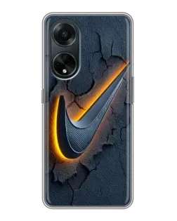 Чехол для OPPO A98 с картинкой «Объемный логотип Найк»