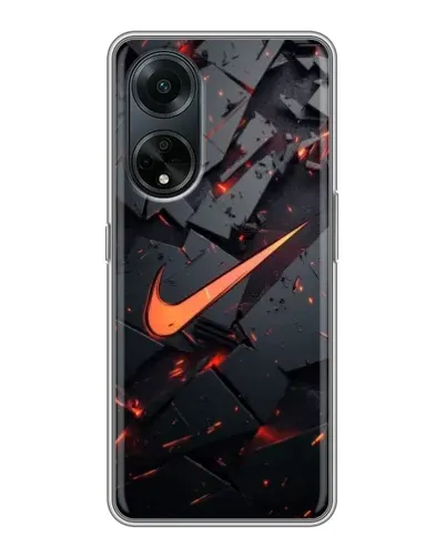 Чехол для OPPO A98 с картинкой «Nike — эффект разломов»
