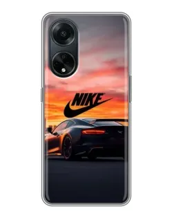 Чехол для OPPO A98 с картинкой «Nike и суперкар»