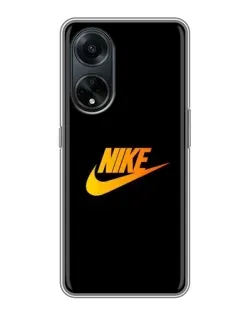 Чехол для OPPO A98 с картинкой «Золотой логотип Nike»
