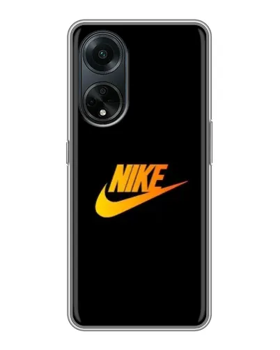 Чехол для OPPO A98 с картинкой «Золотой логотип Nike»