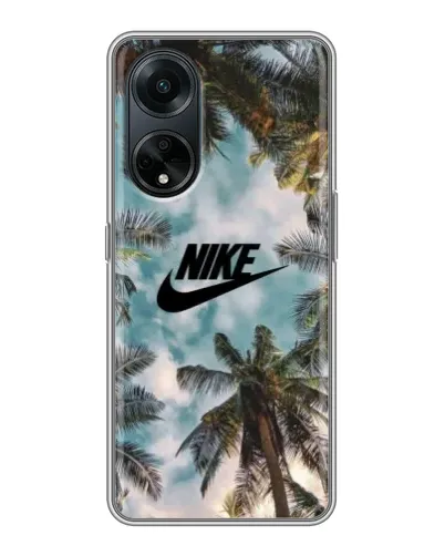 Чехол для OPPO A98 с картинкой «Тропический принт Nike» Чехол для OPPO A98 с картинкой «Тропический принт Nike»