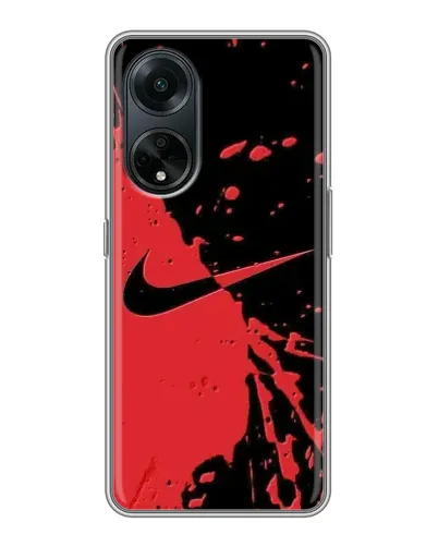 Чехол для OPPO A98 с картинкой «Красные брызги Nike» Чехол для OPPO A98 с картинкой «Красные брызги Nike»
