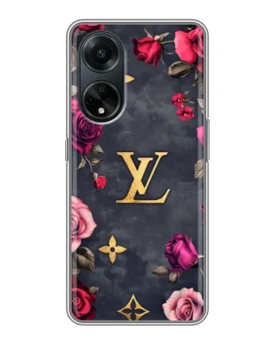 Чехол для OPPO A98 с картинкой «Цветочный Louis Vuitton»