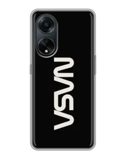 Чехол для OPPO A98 с картинкой «NASA — вертикальный логотип»