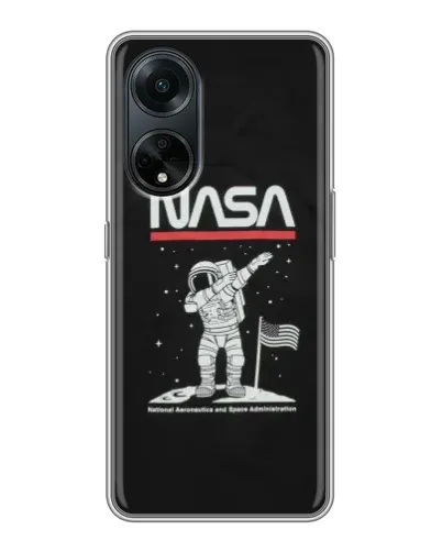 Чехол для OPPO A98 с картинкой «NASA — шагаем по Луне» Чехол для OPPO A98 с картинкой «NASA — шагаем по Луне»