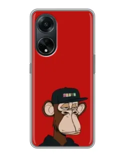 Чохол для OPPO A98 з картинкою «Bored Ape — червоний фон»