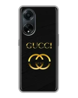 Чохол для OPPO A98 з картинкою «Золотий логотип Gucci»