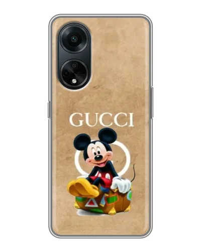 Чохол для OPPO A98 з картинкою «Міккі Маус Gucci — крафт» Чохол для OPPO A98 з картинкою «Міккі Маус Gucci — крафт»