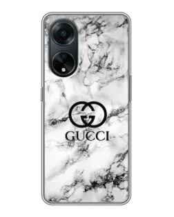 Чохол для OPPO A98 з картинкою «Gucci — мармуровий шик»