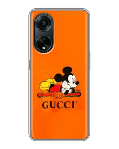 Чохол для OPPO A98 з картинкою «Міккі Маус Gucci — помаранч» Чохол для OPPO A98 з картинкою «Міккі Маус Gucci — помаранч»