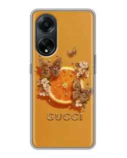 Чохол для OPPO A98 з картинкою «Gucci — золоті метелики»