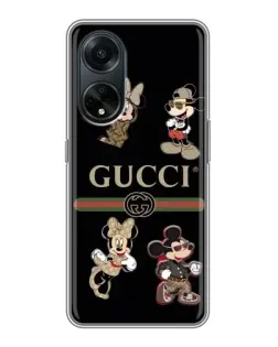 Чохол для OPPO A98 з картинкою «Gucci — герої Disney та монограма»