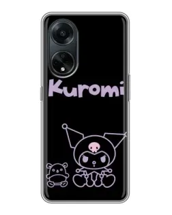 Чохол для OPPO A98 з картинкою «Kuromi — чорний мінімалізм»