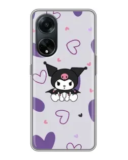Чехол для OPPO A98 с картинкой «Kuromi и лавандовые сердца»