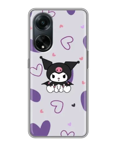 Чехол для OPPO A98 с картинкой «Kuromi и лавандовые сердца»