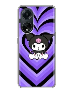 Чехол для OPPO A98 с картинкой «Kuromi и фиолетовые сердца»