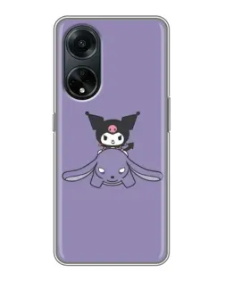 Чехол для OPPO A98 с картинкой «Kuromi на лиловом фоне»