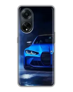 Чохол для OPPO A98 з картинкою «Блакитна BMW M4»