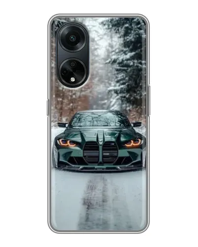 Чохол для OPPO A98 з картинкою «BMW у зимовому лісі» Чохол для OPPO A98 з картинкою «BMW у зимовому лісі»