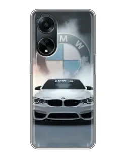 Чохол для OPPO A98 з картинкою «BMW в білому диму» Чохол для OPPO A98 з картинкою «BMW в білому диму»