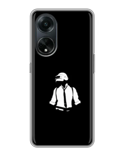 Чохол для OPPO A98 з картинкою «PUBG — білий шолом»